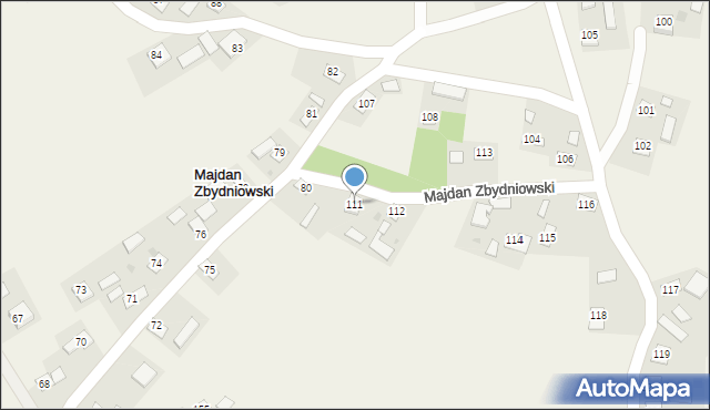 Majdan Zbydniowski, Majdan Zbydniowski, 111, mapa Majdan Zbydniowski