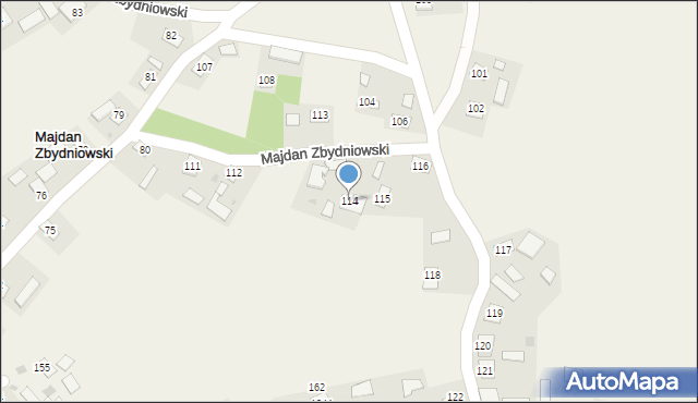Majdan Zbydniowski, Majdan Zbydniowski, 114, mapa Majdan Zbydniowski