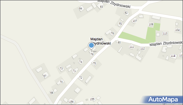 Majdan Zbydniowski, Majdan Zbydniowski, 77, mapa Majdan Zbydniowski