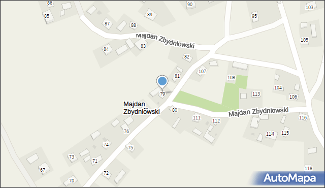 Majdan Zbydniowski, Majdan Zbydniowski, 79, mapa Majdan Zbydniowski