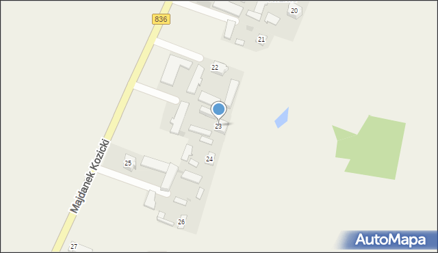 Majdanek Kozicki, Majdanek Kozicki, 23, mapa Majdanek Kozicki