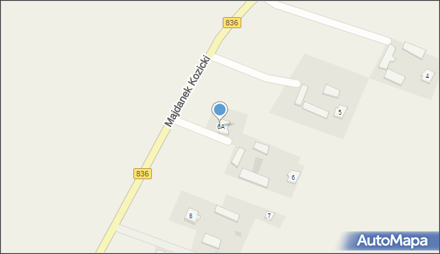 Majdanek Kozicki, Majdanek Kozicki, 6A, mapa Majdanek Kozicki