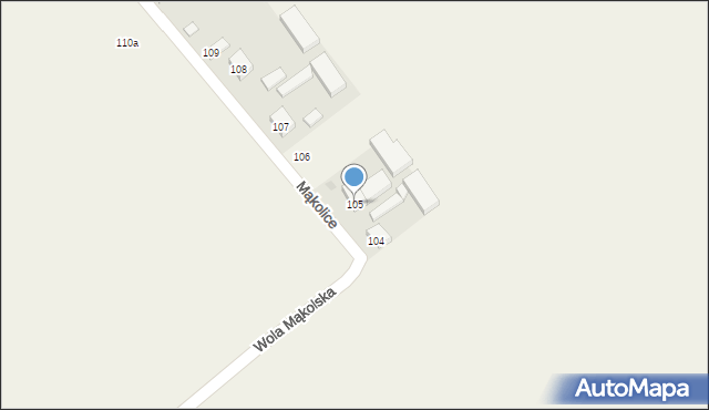 Mąkolice, Mąkolice, 105, mapa Mąkolice