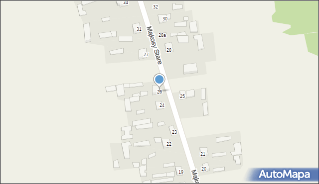 Mąkosy Stare, Mąkosy Stare, 26, mapa Mąkosy Stare