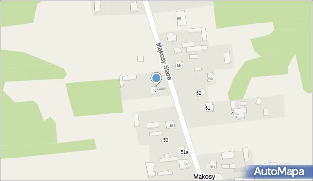 Mąkosy Stare, Mąkosy Stare, 64, mapa Mąkosy Stare