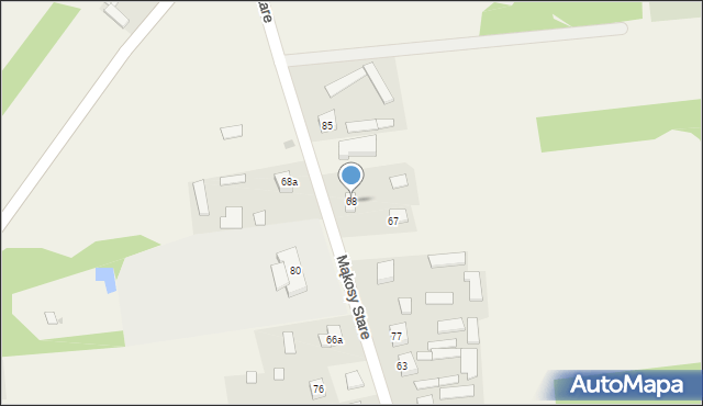 Mąkosy Stare, Mąkosy Stare, 68, mapa Mąkosy Stare