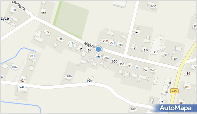 Mąkoszyce, Mąkoszyce, 95F, mapa Mąkoszyce