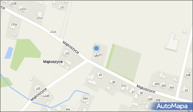Mąkoszyce, Mąkoszyce, 95h, mapa Mąkoszyce