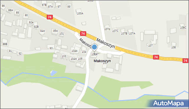 Makoszyn, Makoszyn, 106A, mapa Makoszyn