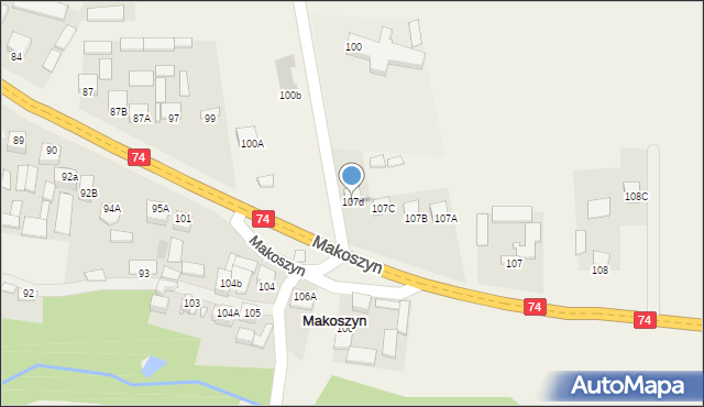 Makoszyn, Makoszyn, 107d, mapa Makoszyn
