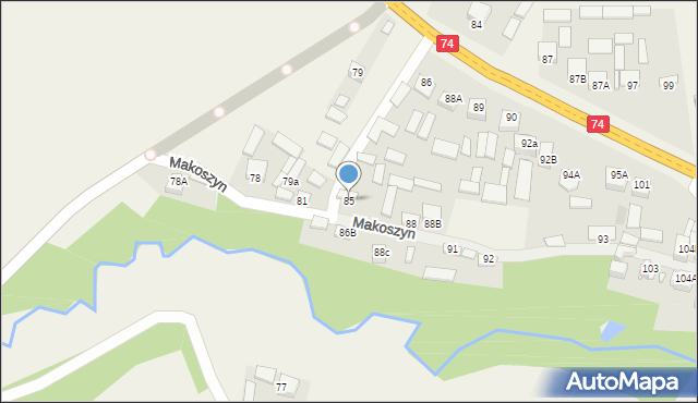 Makoszyn, Makoszyn, 85, mapa Makoszyn