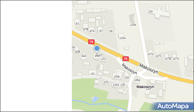 Makoszyn, Makoszyn, 95A, mapa Makoszyn