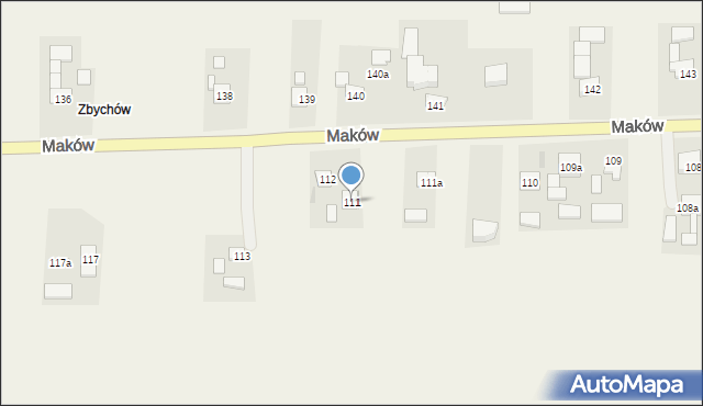 Maków, Maków, 111, mapa Maków