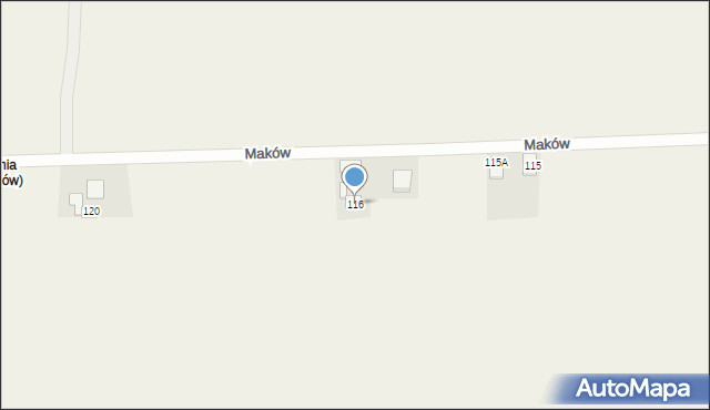 Maków, Maków, 116, mapa Maków