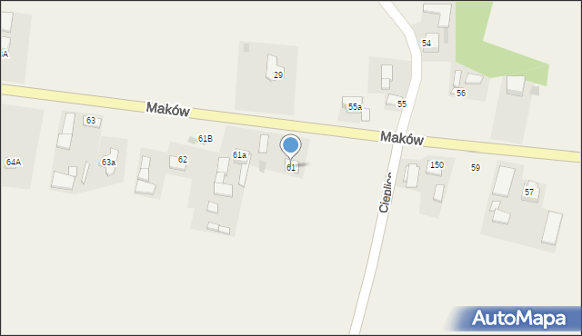 Maków, Maków, 61, mapa Maków
