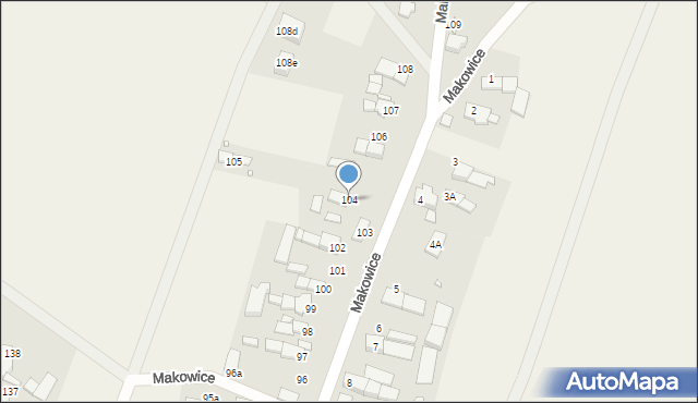 Makowice, Makowice, 104, mapa Makowice
