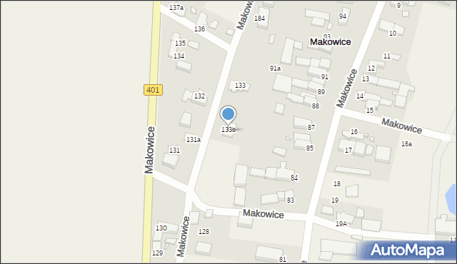 Makowice, Makowice, 133b, mapa Makowice
