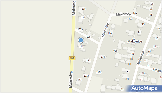 Makowice, Makowice, 134, mapa Makowice