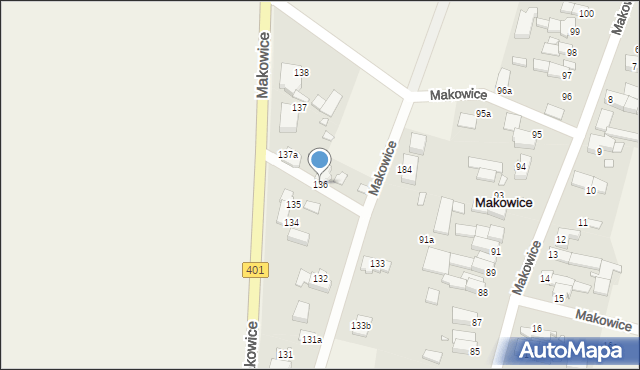 Makowice, Makowice, 136, mapa Makowice