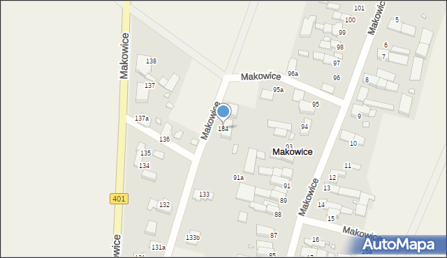 Makowice, Makowice, 184, mapa Makowice