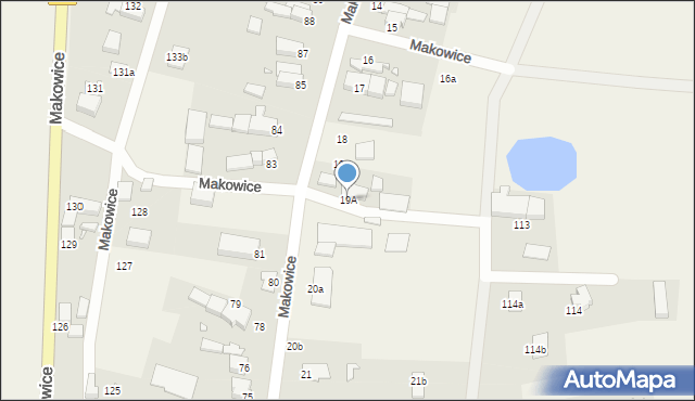 Makowice, Makowice, 19A, mapa Makowice