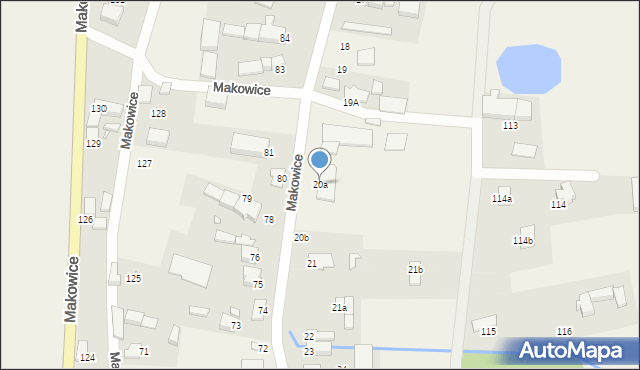 Makowice, Makowice, 20a, mapa Makowice
