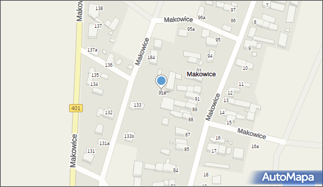 Makowice, Makowice, 91a, mapa Makowice