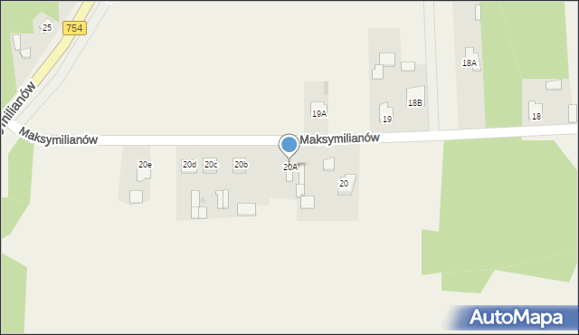 Maksymilianów, Maksymilianów, 20A, mapa Maksymilianów