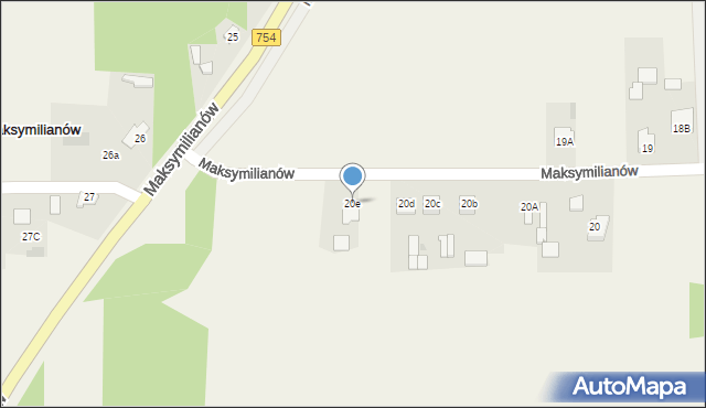 Maksymilianów, Maksymilianów, 20e, mapa Maksymilianów