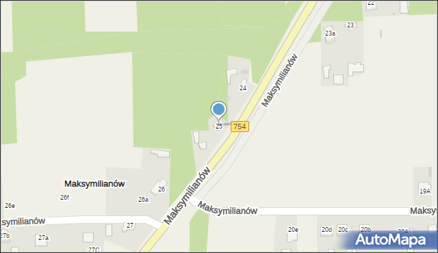 Maksymilianów, Maksymilianów, 25, mapa Maksymilianów
