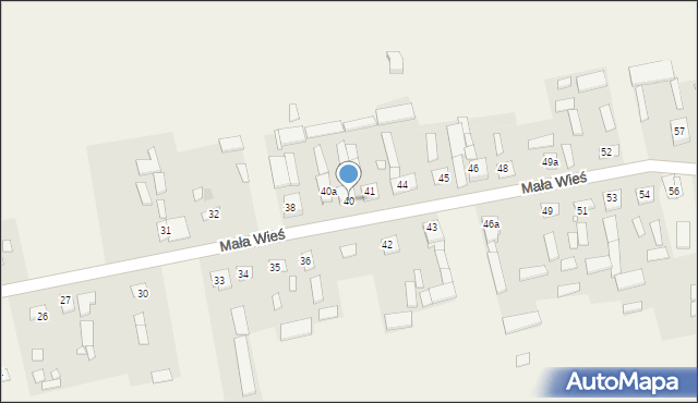 Mała Wieś, Mała Wieś, 40, mapa Mała Wieś