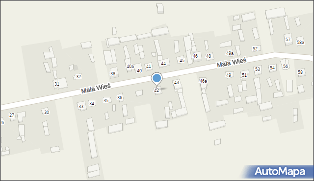 Mała Wieś, Mała Wieś, 42, mapa Mała Wieś