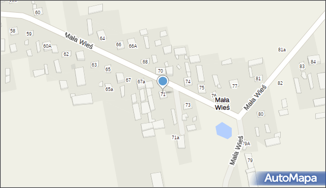 Mała Wieś, Mała Wieś, 71, mapa Mała Wieś
