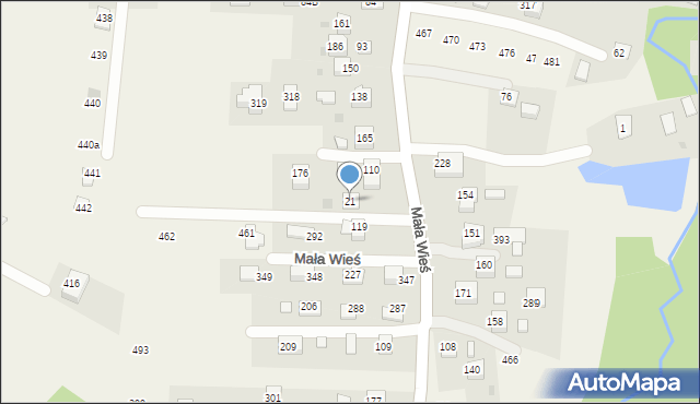 Mała Wieś, Mała Wieś, 21, mapa Mała Wieś