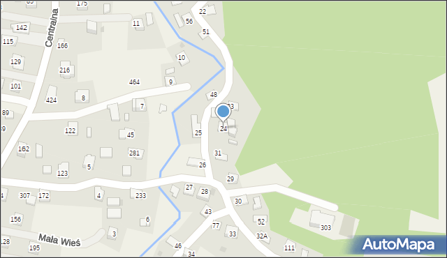 Mała Wieś, Mała Wieś, 24, mapa Mała Wieś