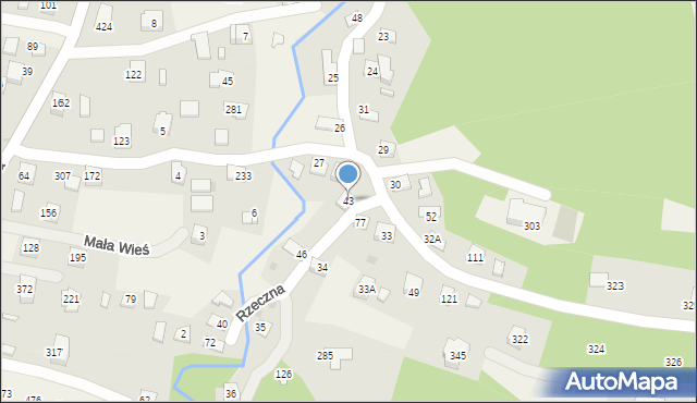 Mała Wieś, Mała Wieś, 43, mapa Mała Wieś