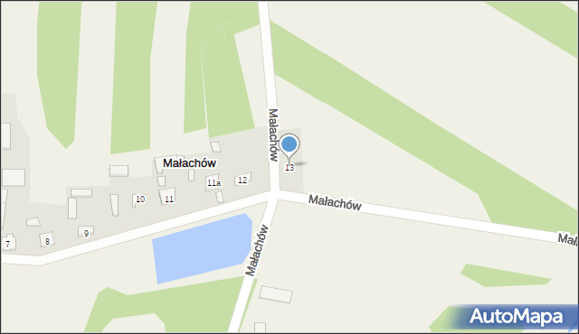 Małachów, Małachów, 13, mapa Małachów