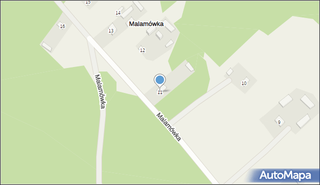 Malamówka, Malamówka, 11, mapa Malamówka