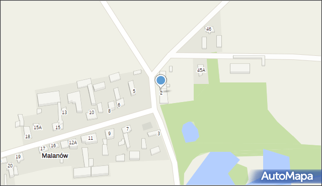 Malanów, Malanów, 2, mapa Malanów