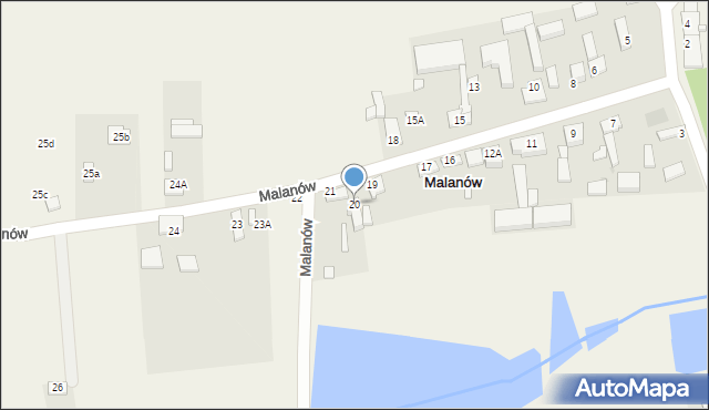 Malanów, Malanów, 20, mapa Malanów