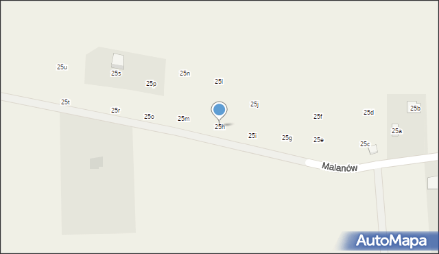 Malanów, Malanów, 25h, mapa Malanów