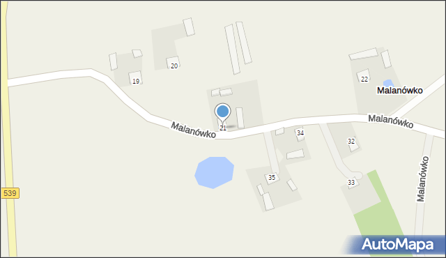 Malanówko, Malanówko, 21, mapa Malanówko