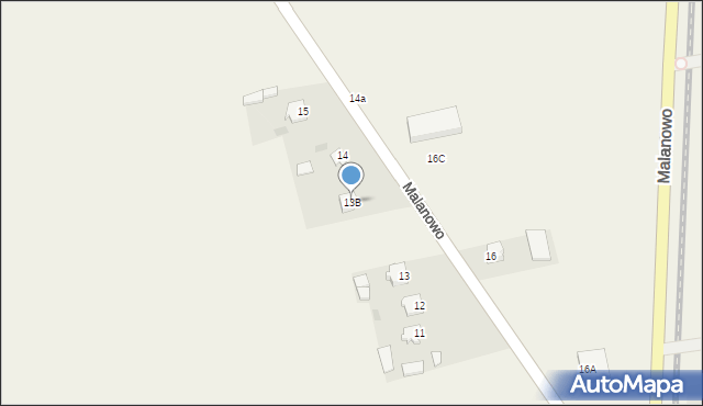 Malanowo, Malanowo, 13B, mapa Malanowo