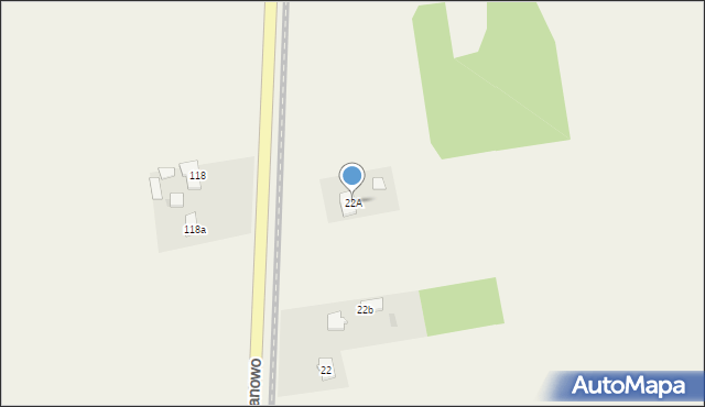 Malanowo, Malanowo, 22A, mapa Malanowo