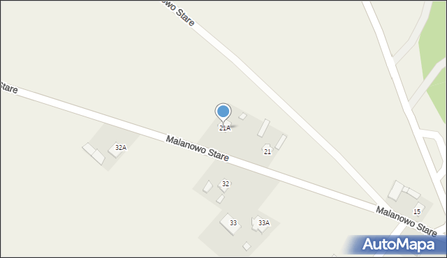 Malanowo Stare, Malanowo Stare, 21A, mapa Malanowo Stare