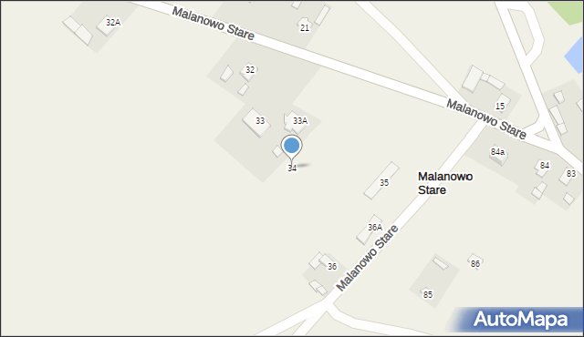 Malanowo Stare, Malanowo Stare, 34, mapa Malanowo Stare