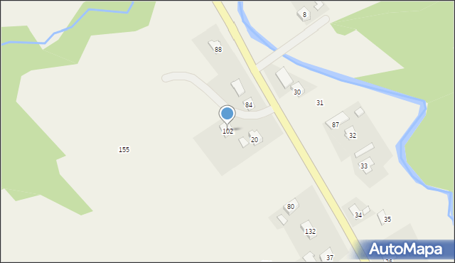 Małastów, Małastów, 102, mapa Małastów