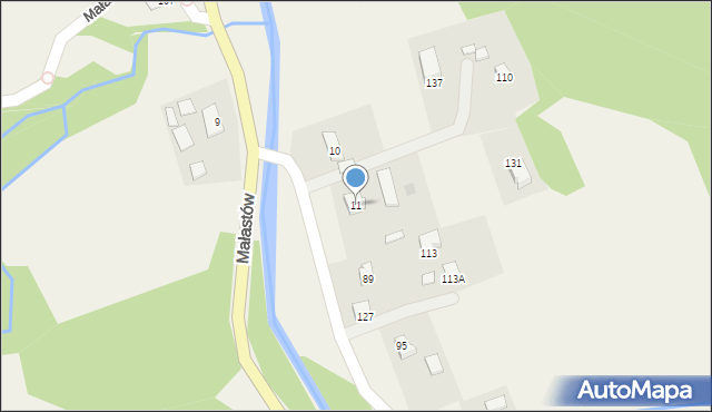 Małastów, Małastów, 11, mapa Małastów