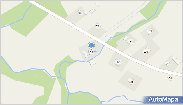 Małastów, Małastów, 74, mapa Małastów