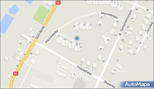 Malbork, Mazowiecka, 20, mapa Malborka